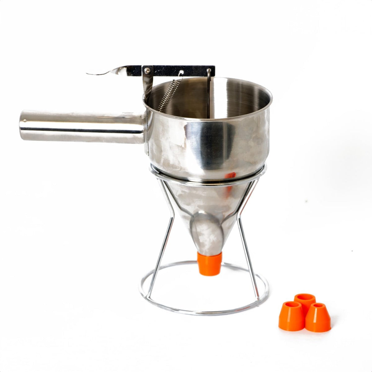 Stainless Steel Batter Dispenser with Stand, Effortless Pancake, Waffle, and Crepe Batter Dispensing