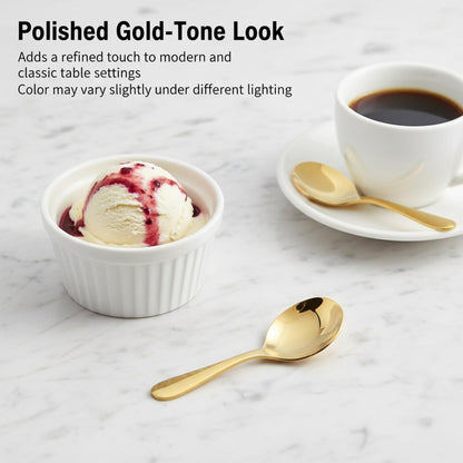 6-Piece Small Stainless Steel Spice Spoons - Canister Scoops for Condiments, Honey, Coffee, Tea, Salt, Jam, Mustard & Ice Cream