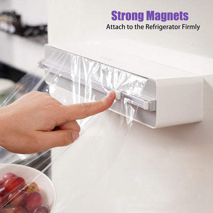 Aluminum Foil & Plastic Wrap Dispenser with Cutter - Refillable, BPA Free Cling Film Included