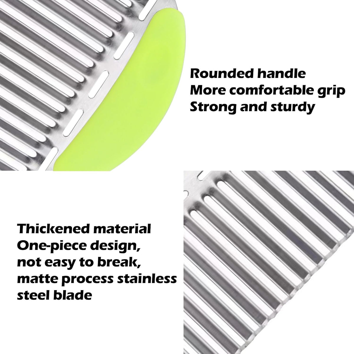 Large Crinkle Cutter French Fry Cutter, Stainless Steel Wavy Slicer