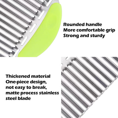 Large Crinkle Cutter French Fry Cutter, Stainless Steel Wavy Slicer