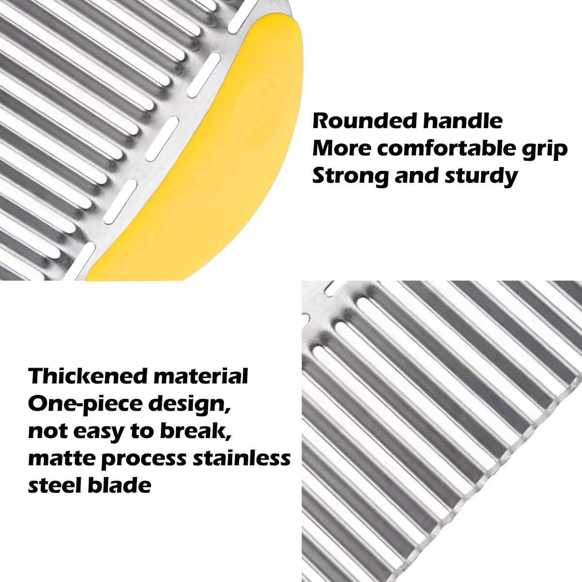 Large Crinkle Cutter French Fry Cutter, Stainless Steel Wavy Slicer
