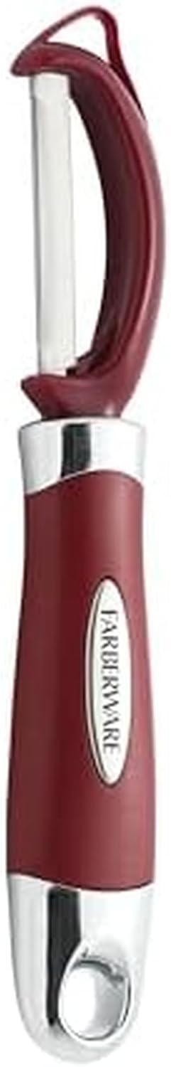 Pro2 Euro Vegetable Peeler with Swivel Blade and Built-In Bud Remover, Razor-Sharp Rust-Resistant Stainless Steel, Ergonomic Handle, Dishwasher Safe