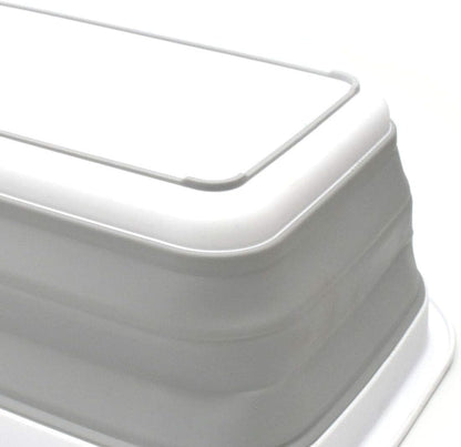 9.2L (2.37Gallon) Collapsible Wash Basin - Foldable Outdoor Picnic Basket - Portable Plastic Tub - Space Saving Storage Container with Size : 15.3 x 11.2 x 5.5/1.5" (M, Gray)