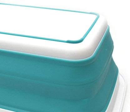9.2L (2.37Gallon) Collapsible Wash Basin - Foldable Outdoor Picnic Basket - Portable Plastic Tub - Space Saving Storage Container with Size : 15.3 x 11.2 x 5.5/1.5" (M, Gray)