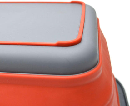 9.2L (2.37Gallon) Collapsible Wash Basin - Foldable Outdoor Picnic Basket - Portable Plastic Tub - Space Saving Storage Container with Size : 15.3 x 11.2 x 5.5/1.5" (M, Gray)