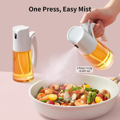 Auto Flip Lid Oil Dispenser Bottle for Kitchen-20oz 580ml Set of 2 Glass Olive Oil Dispenser Bottles with Scale, Oil and Vinegar Condiment Storage Container Set, Non-Drip Spout, Leakproof