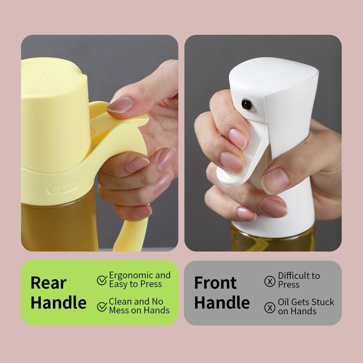 Auto Flip Lid Oil Dispenser Bottle for Kitchen-20oz 580ml Set of 2 Glass Olive Oil Dispenser Bottles with Scale, Oil and Vinegar Condiment Storage Container Set, Non-Drip Spout, Leakproof
