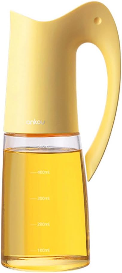Auto Flip Lid Oil Dispenser Bottle for Kitchen-20oz 580ml Set of 2 Glass Olive Oil Dispenser Bottles with Scale, Oil and Vinegar Condiment Storage Container Set, Non-Drip Spout, Leakproof
