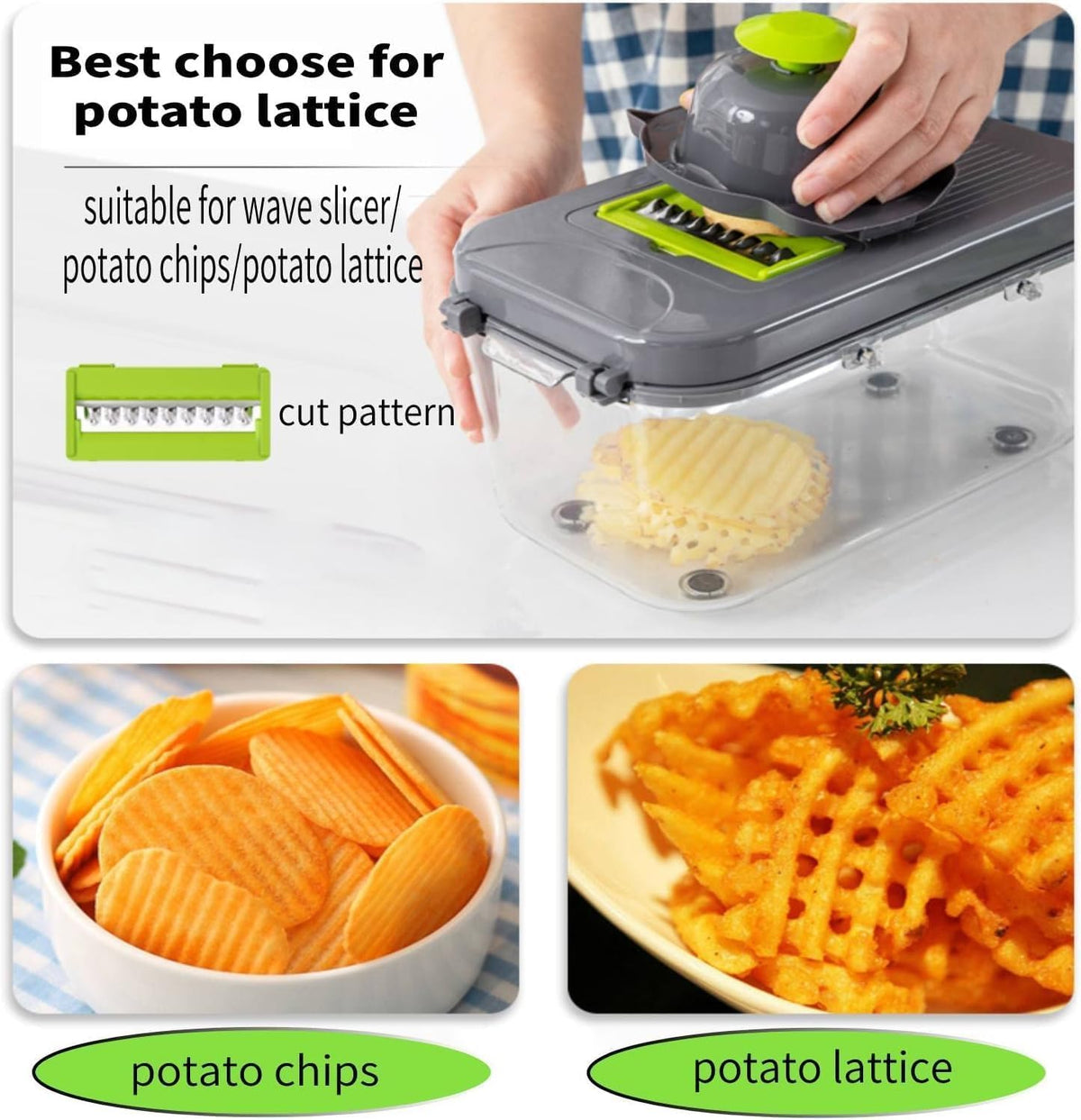 Vegetable Chopper with Container 22-in-1 Veggie Choppers and Dicers Food Chopper Cutter for Onion Tomato Multi Kitchen Tool with Lemon Squeezer -13 Blades,Grey