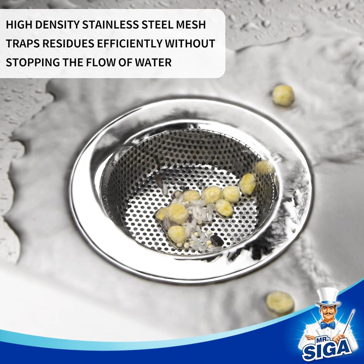 Kitchen Sink Strainer, Stainless Steel Sink Drain Strainer, 3 Pack