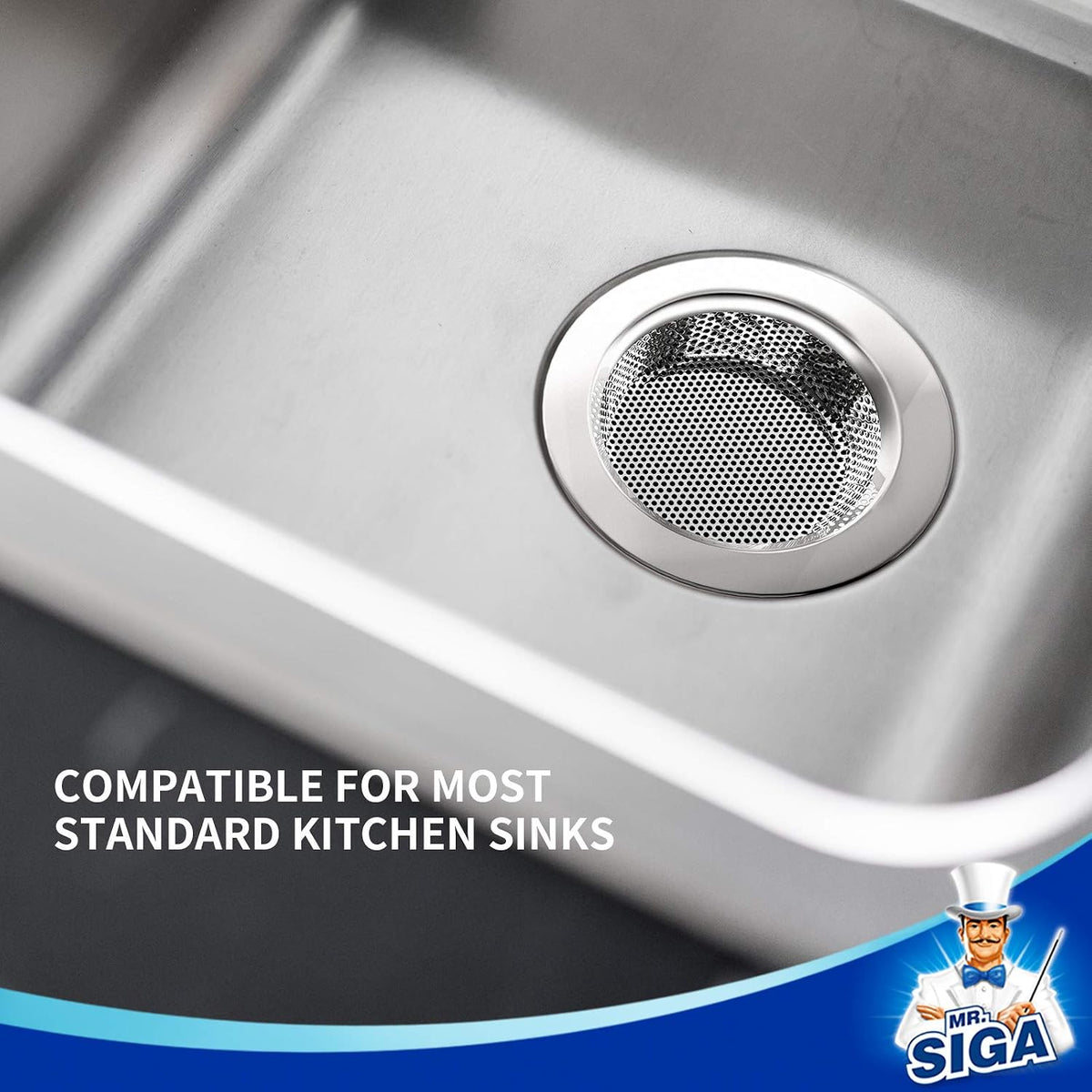Kitchen Sink Strainer, Stainless Steel Sink Drain Strainer, 3 Pack