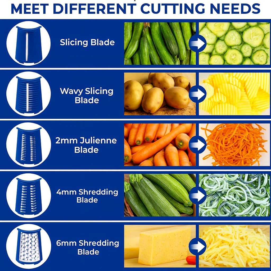 Rotary Cheese Grater Hand Crank, Handheld Parmesan Cheese Shredder