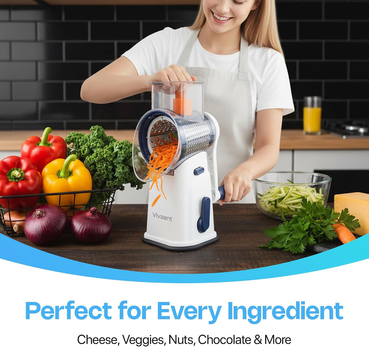Rotary Cheese Grater Hand Crank, Handheld Parmesan Cheese Shredder