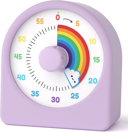LIORQUE Visual Timer for Kids with Pause Function,Timer for Kids and Adults, Protective Case, Silent Time Management Tool, 60-Minute Countdown for Classroom, Office, Meetings, Study, Kitchen(Blue)