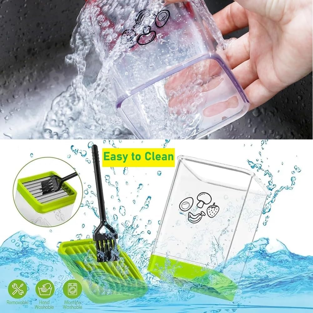 Fruit Slicer Cup Fruit and Vegetable Speed Slicer with Push Plate Cup Slicer Strawberry Cutter Egg Slicer Banana Slicers Grape Cutter Stainless Steel Detachable Fruit and Vegetable Slicer Slicing Tool