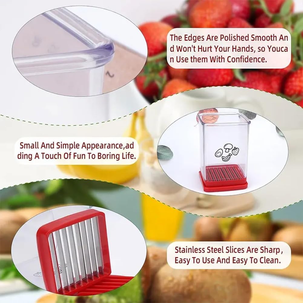 Fruit Slicer Cup Fruit and Vegetable Speed Slicer with Push Plate Cup Slicer Strawberry Cutter Egg Slicer Banana Slicers Grape Cutter Stainless Steel Detachable Fruit and Vegetable Slicer Slicing Tool