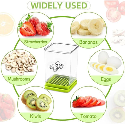 Fruit Slicer Cup Fruit and Vegetable Speed Slicer with Push Plate Cup Slicer Strawberry Cutter Egg Slicer Banana Slicers Grape Cutter Stainless Steel Detachable Fruit and Vegetable Slicer Slicing Tool