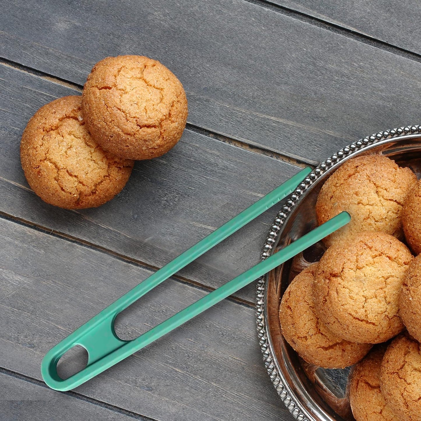 Toaster Tongs Silicone (set of 2) - Good for Tossing Salad, Grilling, Frying and Serving - small 6 in & large 8 in - Excellent for Kids - Non-Stick Stainless Steel - Heat Resistant - Dishwasher Safe