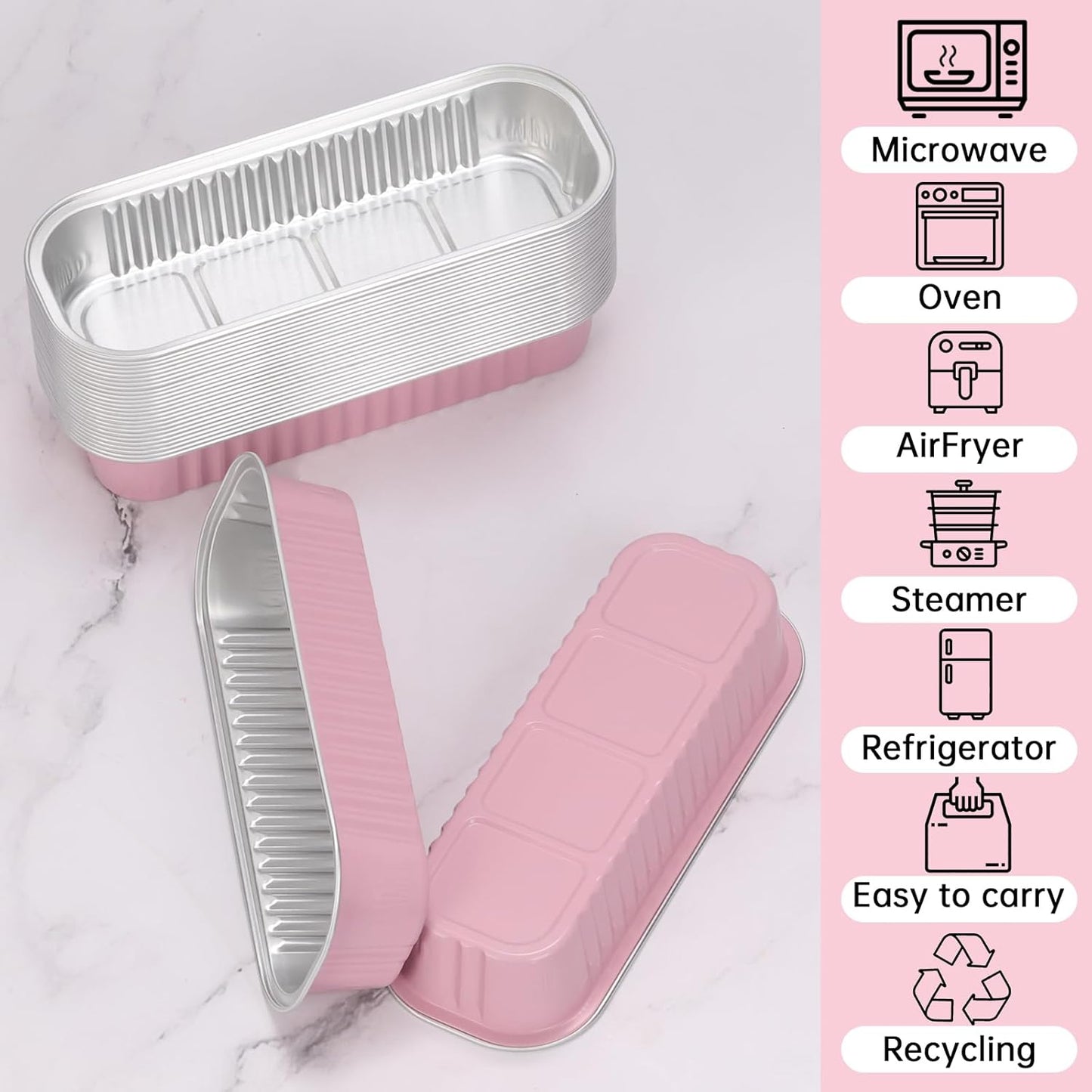 30 Pack Gold Mini Rectangular Aluminum Foil Loaf Pans with Lids 6.8oz, Spoons & Sealing Stickers Included - Perfect for Baking Mini Cakes, Parties & Gifting