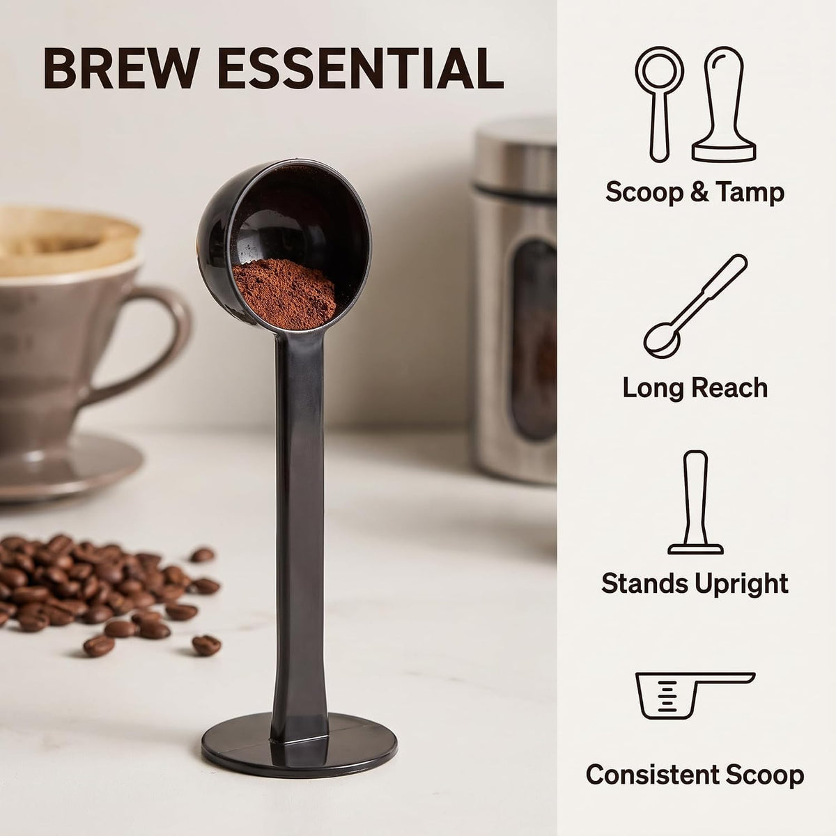 2-In-1 Black Espresso Coffee Bean Spoon Tamping Scoop Tamper Tea Tool For Coffee Bean Spoon Coffee Measuring,about Coffee, Tea and Espresso,Coffee Scoops