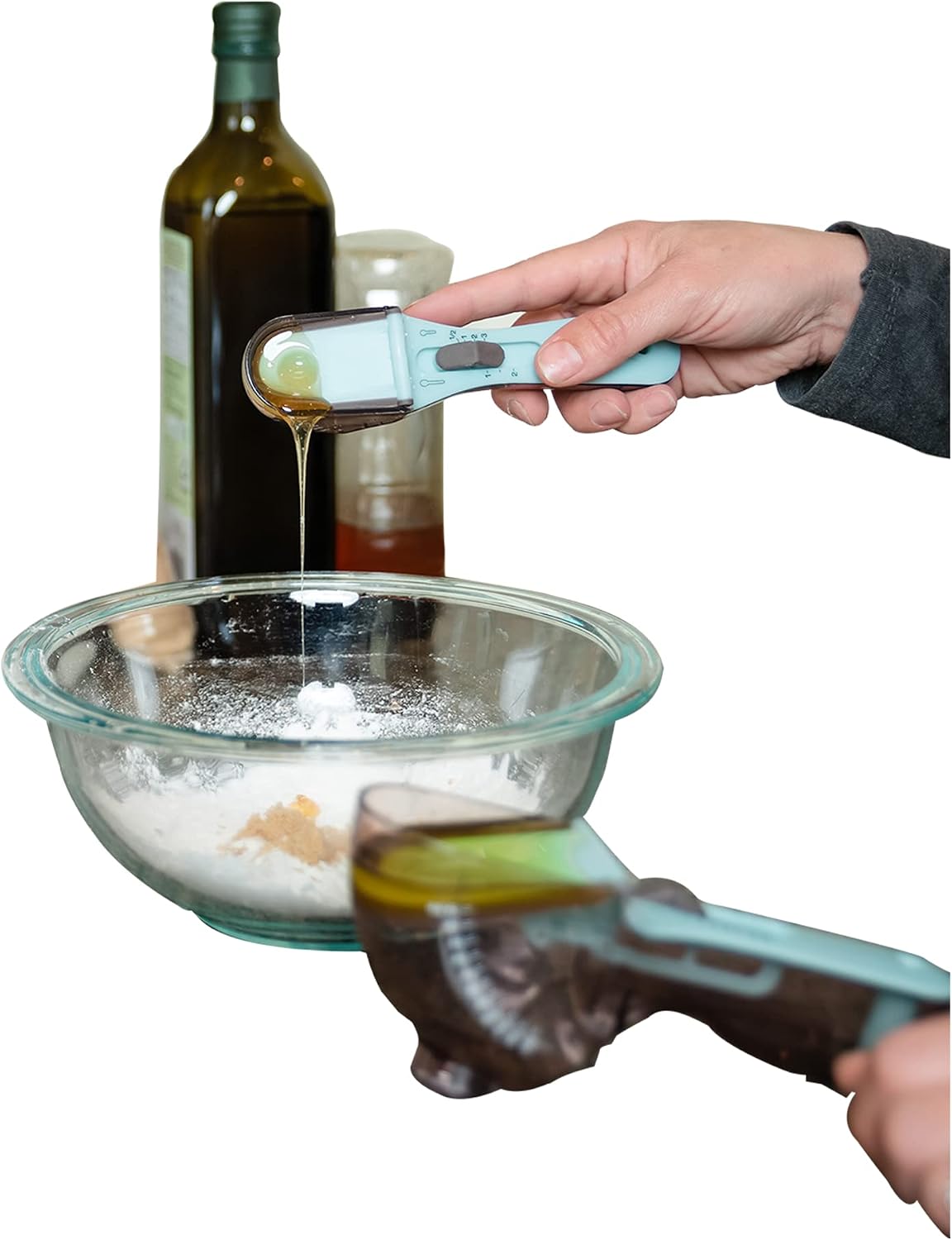 Adjustable Cube Measuring Spoons Set (Aqua Blue)