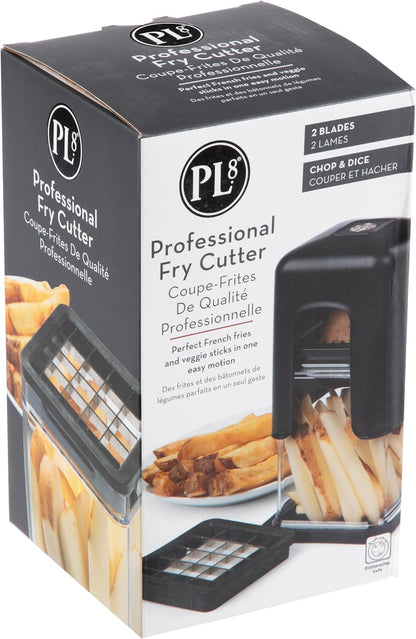 Professional Fry Cutter, Perfect Fries and Veggie Sticks in One Easy Motion, Includes Regular and Thick Cut Blades