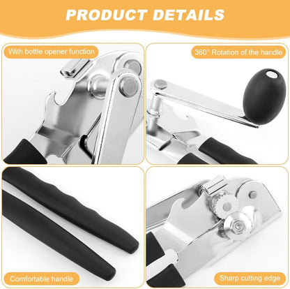 Commercial Can Opener Heavy Duty, Manual Crank Can Opener for Large Cans