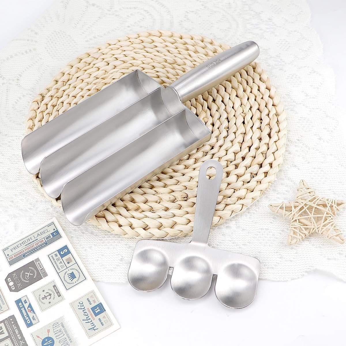 Stainless Steel Meatball Maker,Triple Meat Baller Spoon with Cutting Spade