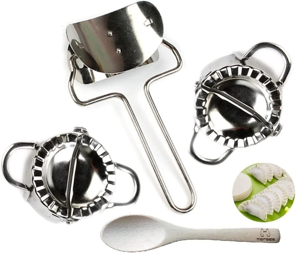 9cm Dumplings Pierogies Potstickers Rapid Making Tool Set (1×Dumpling Skin Maker & 2×Dumpling molds)