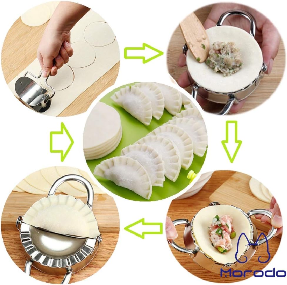 9cm Dumplings Pierogies Potstickers Rapid Making Tool Set (1×Dumpling Skin Maker & 2×Dumpling molds)