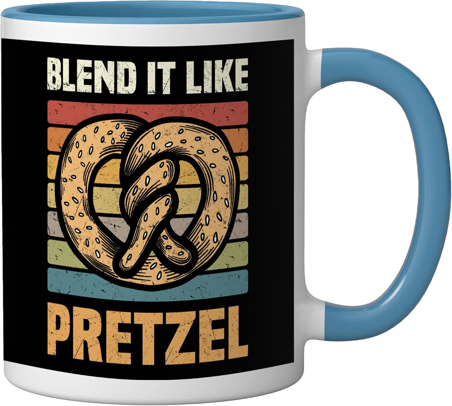 Pretzels Lover Design Pastry Blend It Like Pretzel Ceramic Mug, Yellow/White