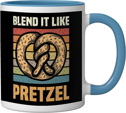Pretzels Lover Design Pastry Blend It Like Pretzel Ceramic Mug, Yellow/White