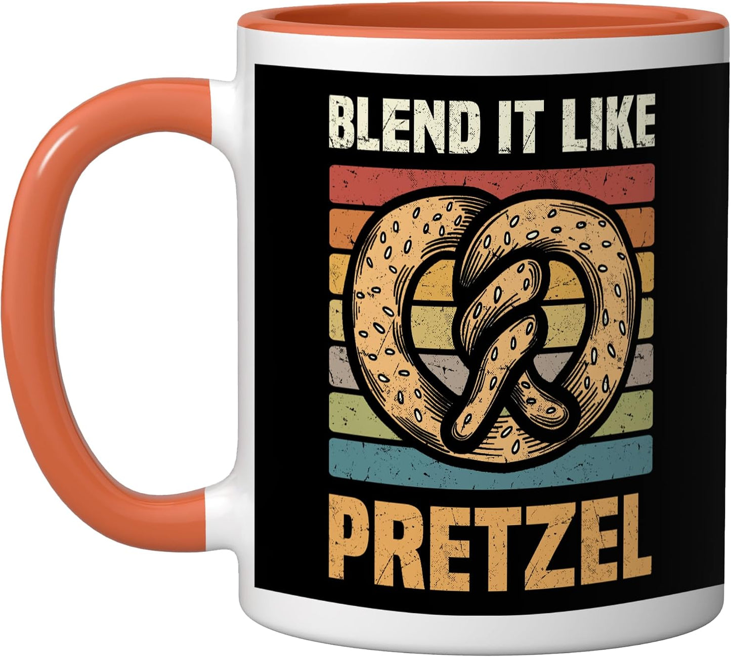 Pretzels Lover Design Pastry Blend It Like Pretzel Ceramic Mug, Yellow/White