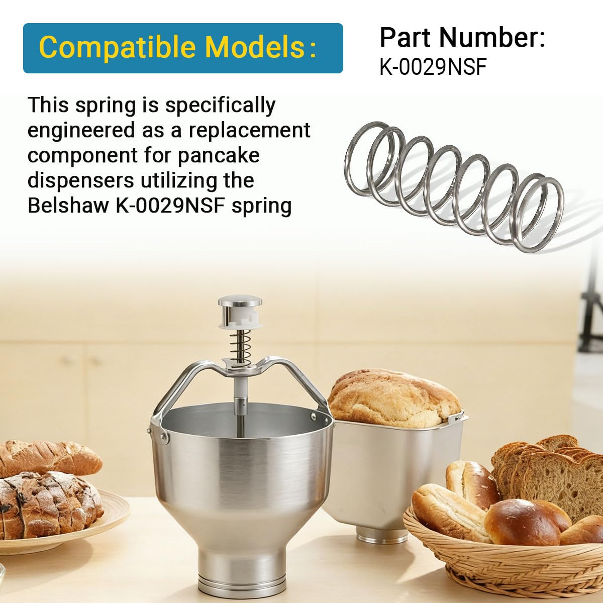 K-0029NSF Spring for B-elshaw Type K Pancake Dispenser