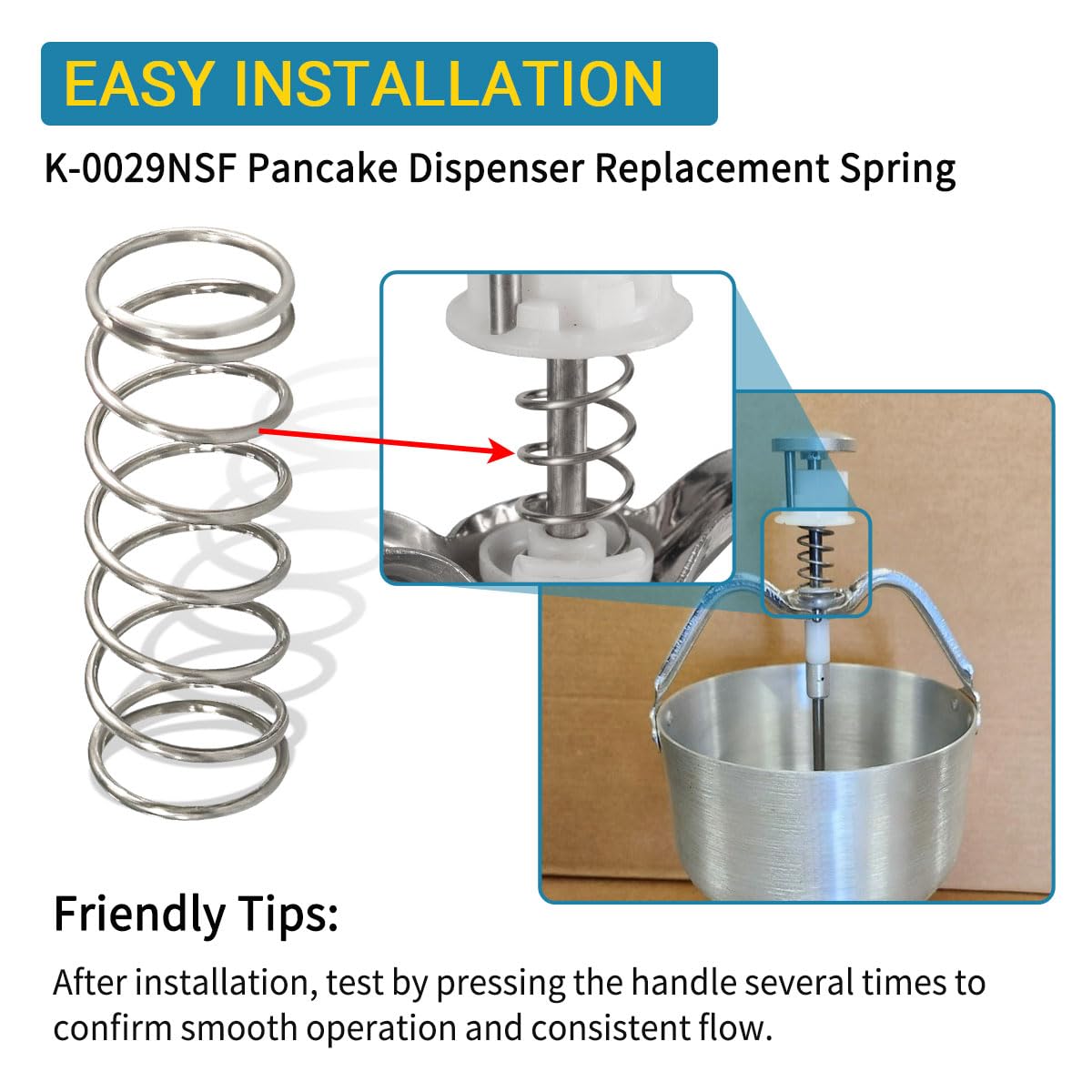 K-0029NSF Spring for B-elshaw Type K Pancake Dispenser