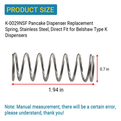 K-0029NSF Spring for B-elshaw Type K Pancake Dispenser