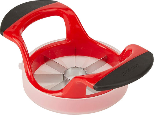 Touch Apple Wedger with Stainless Steel Cutting Edges and Protective Cover, Red