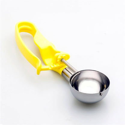 Size 20 YELLOW (1.77 oz.) VODOMAX Commercial Food Disher, Food Scoop, 1-5/8 oz. Disher, Stainless 18-10, Large Cookie Dough Scoop, Palm-Squeeze, Portion Control Scoop, #20 Ice Cream Scooper