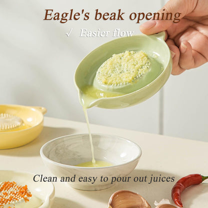 Ceramic Grater,Ceramic Ginger Grater,Garlic Grater,Ginger Grater,Spice Grater,Nutmeg Grater Made of Ceramic for Ginger,Garlic,Nutmeg,Celery,Carrots,Wasabi,With Brush+Spoon,Diameter 9cm (Yellow)