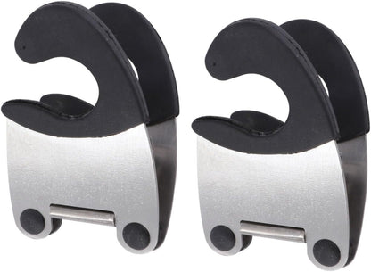 6Pcs Pot Clip Spoon Rest, Stainless Steel & Rubber, Compact, Black, Kitchen Utensil Rest, Anti- Scald, Tabletop, 7.8 x 5.1 x 4.5 cm