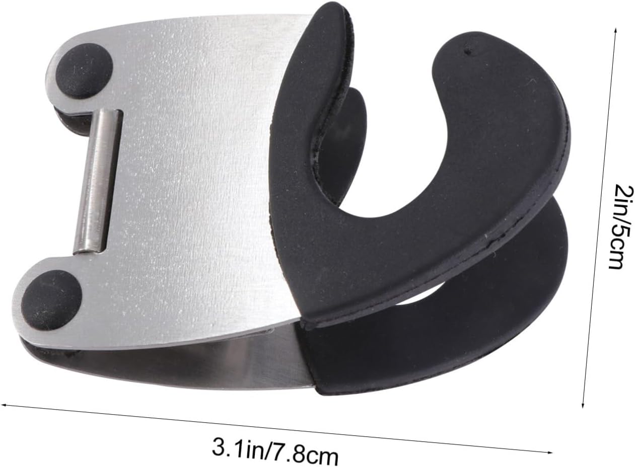 6Pcs Pot Clip Spoon Rest, Stainless Steel & Rubber, Compact, Black, Kitchen Utensil Rest, Anti- Scald, Tabletop, 7.8 x 5.1 x 4.5 cm