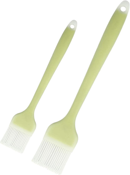 2 Pcs Silicone Basting Brush 10+8 Inch Pastry Brush- Green