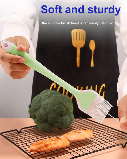 2 Pcs Silicone Basting Brush 10+8 Inch Pastry Brush- Green
