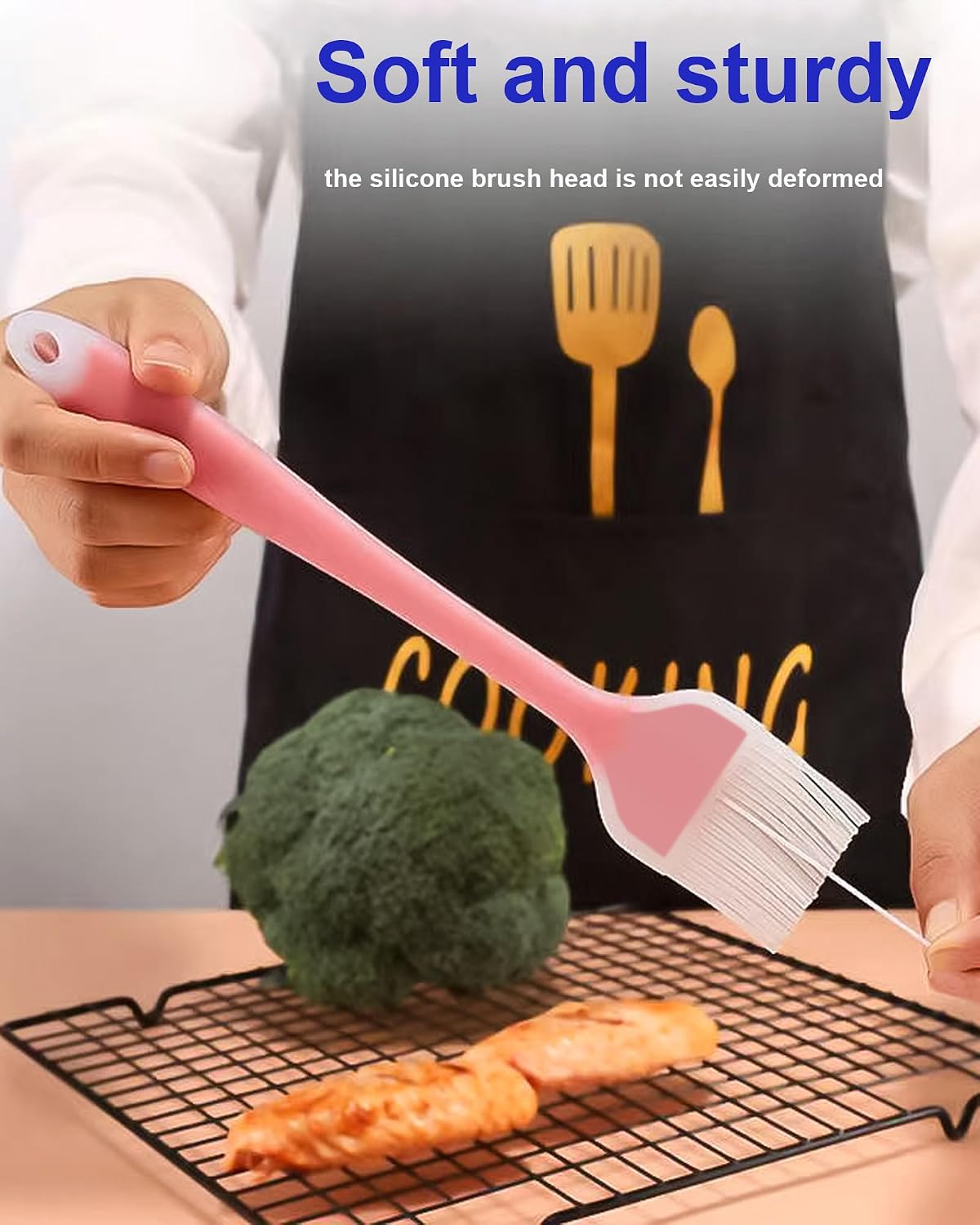 2 Pcs Silicone Basting Brush 10+8 Inch Pastry Brush- Green
