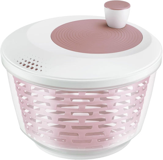 2430226P Salad Spinner - Ideal for Washing, Spinning and Serving Salad, Space Saving Salad Bowl with Lid and Pourer, Non-Slip 4.4L - Plastic, BPA Free