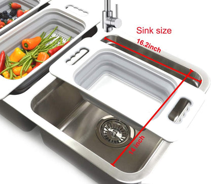 Over The Sink Rectangular Colander (Grey)