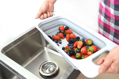 Over The Sink Rectangular Colander (Grey)