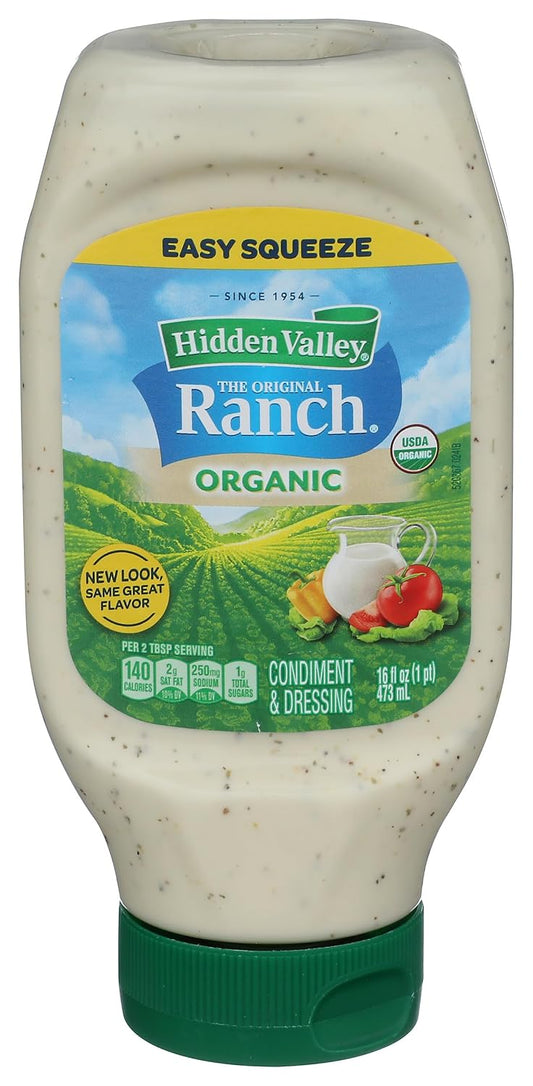 Original Ranch Organic Salad Dressing & Topping, Gluten Free - 16 Ounce Bottle (Package May Vary)