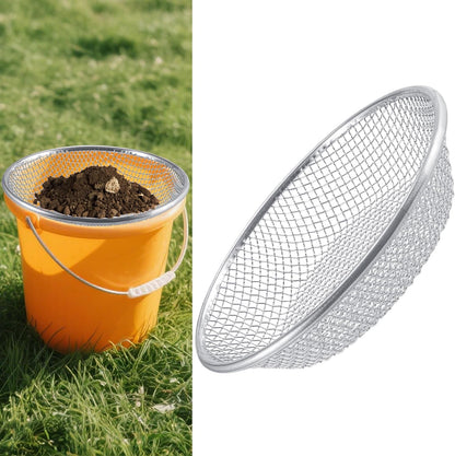 3Pcs 3 Apertures Sizes Soil Sifter Sieve - Heavy Duty Galvanized Screen for Compost, Dirt, Rocks, Gravel & Garden - Fits 5 Gallon Bucket, Rust-Resistant - Composting & Sifting Tool